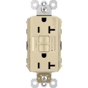 radiant 20A GFCI Self-Test Decorator Duplex Receptacles, Ivory
