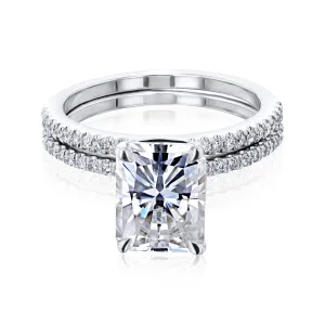 Radiant Petite Bridal Set - Moissanite & Natural Diamonds