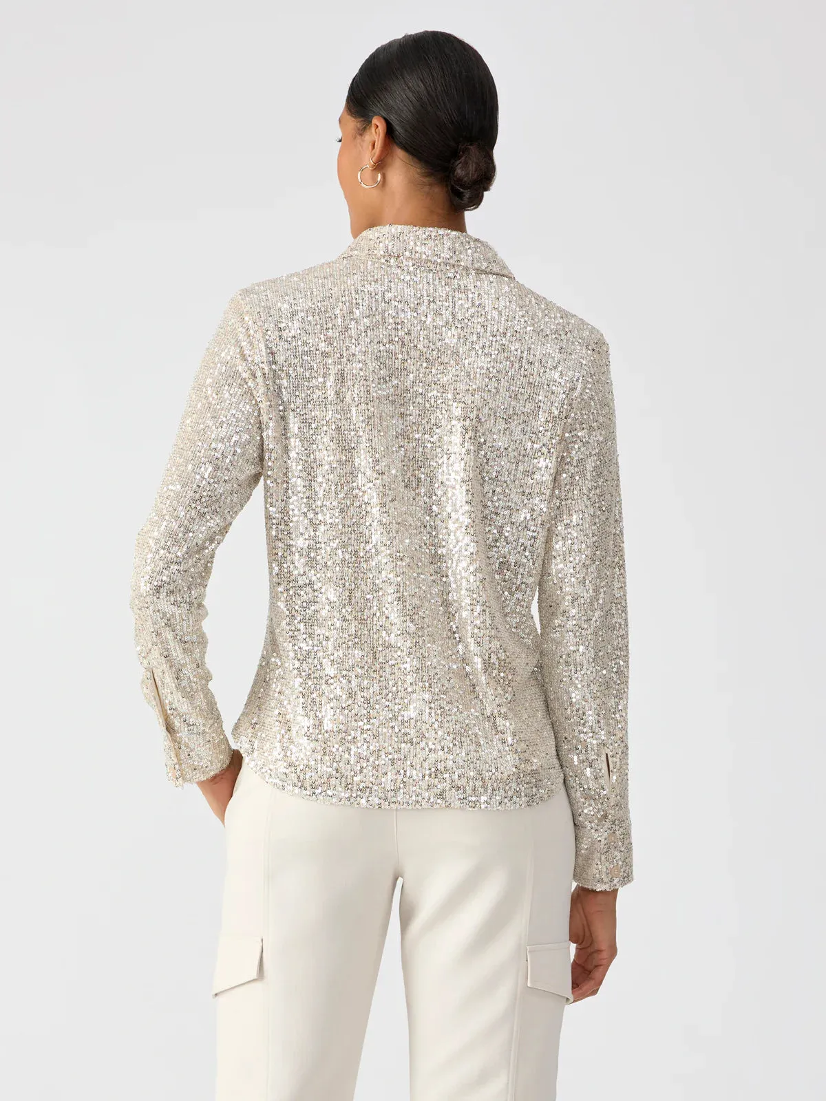 Radiant Sequin Shirt ~ Champagne