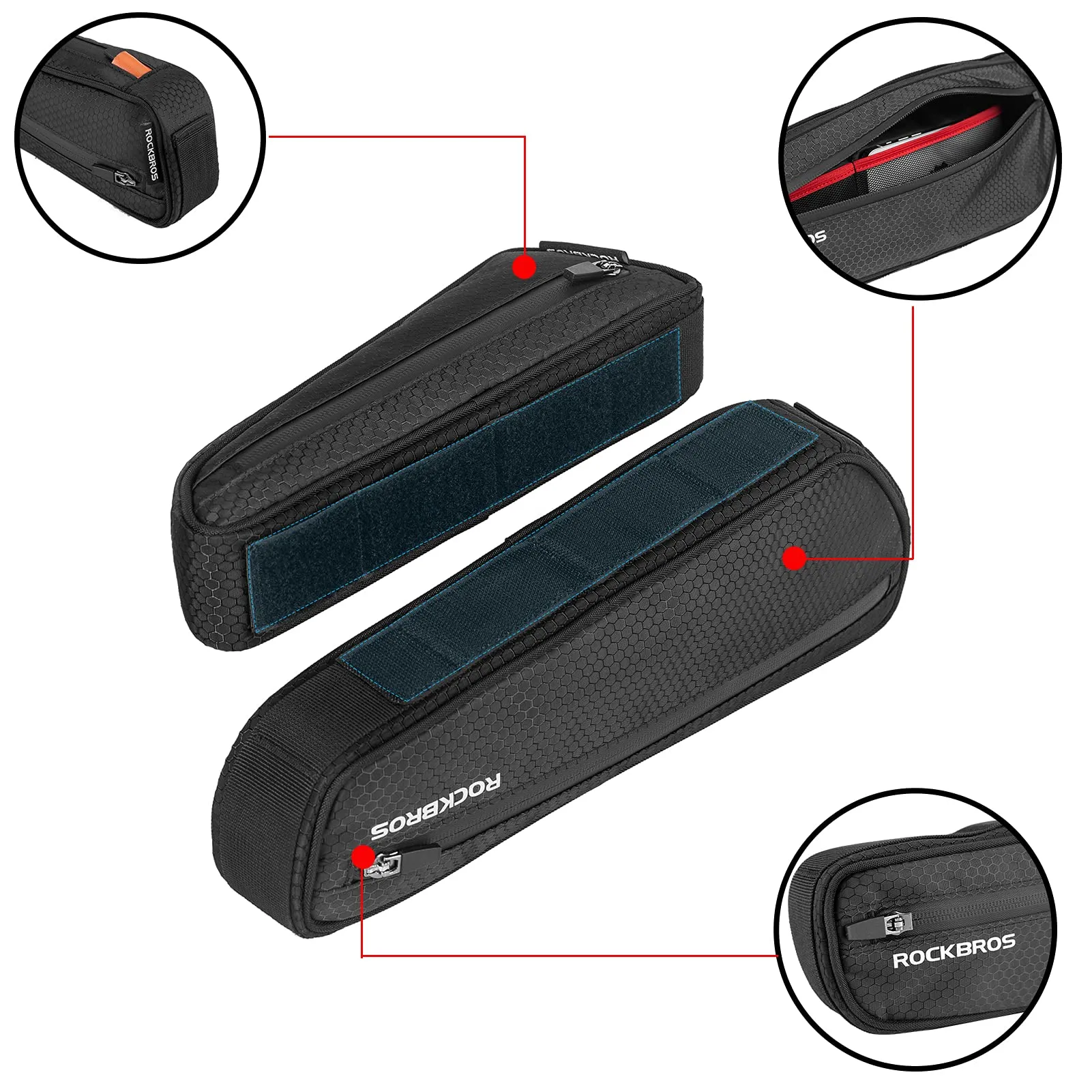 ROCKBROS Water-Resistant Triangle Bike Frame Saddle Bag Accessories for MTB Road Cycling