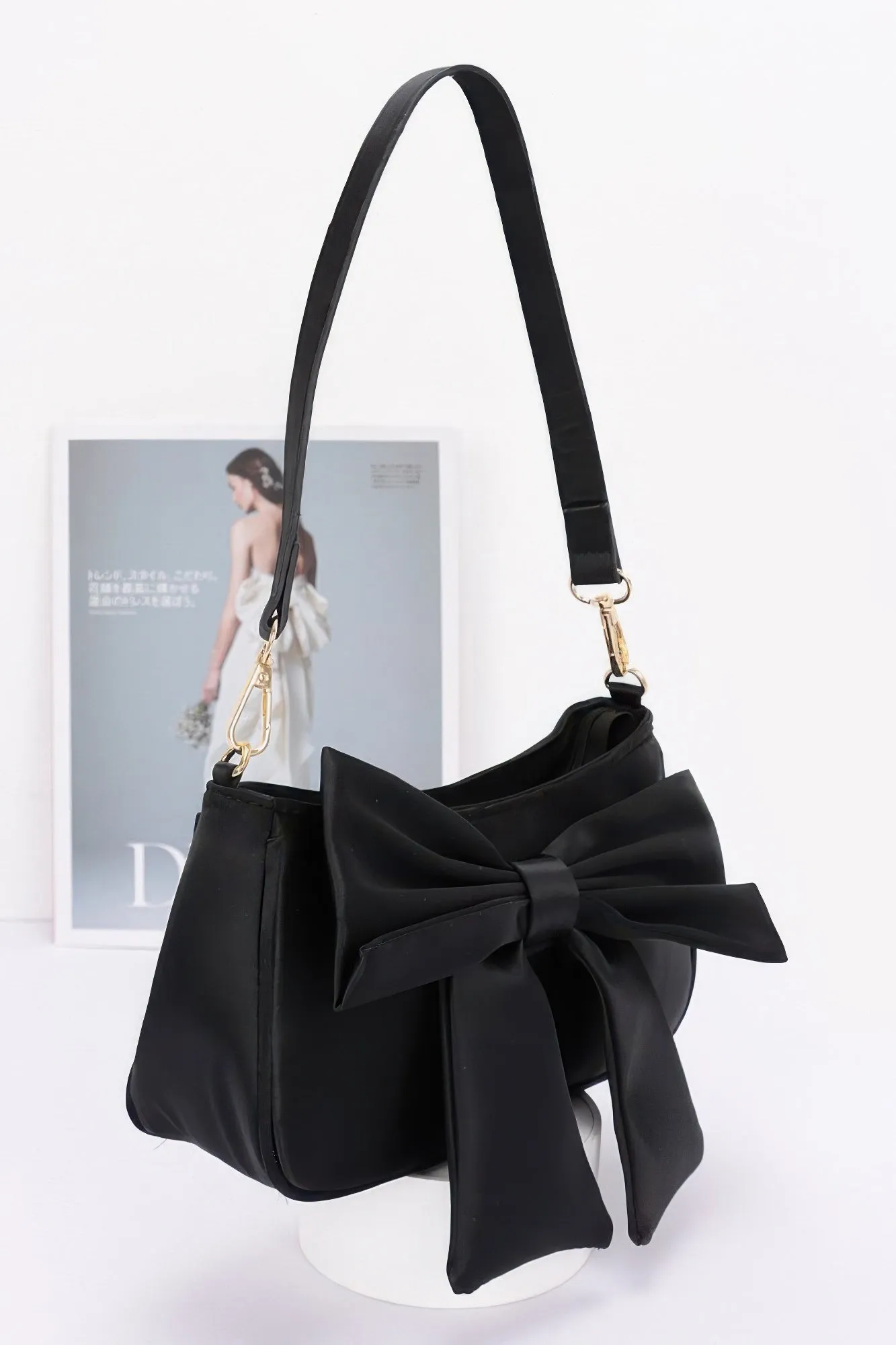 Satin Bow Shoulder Bag