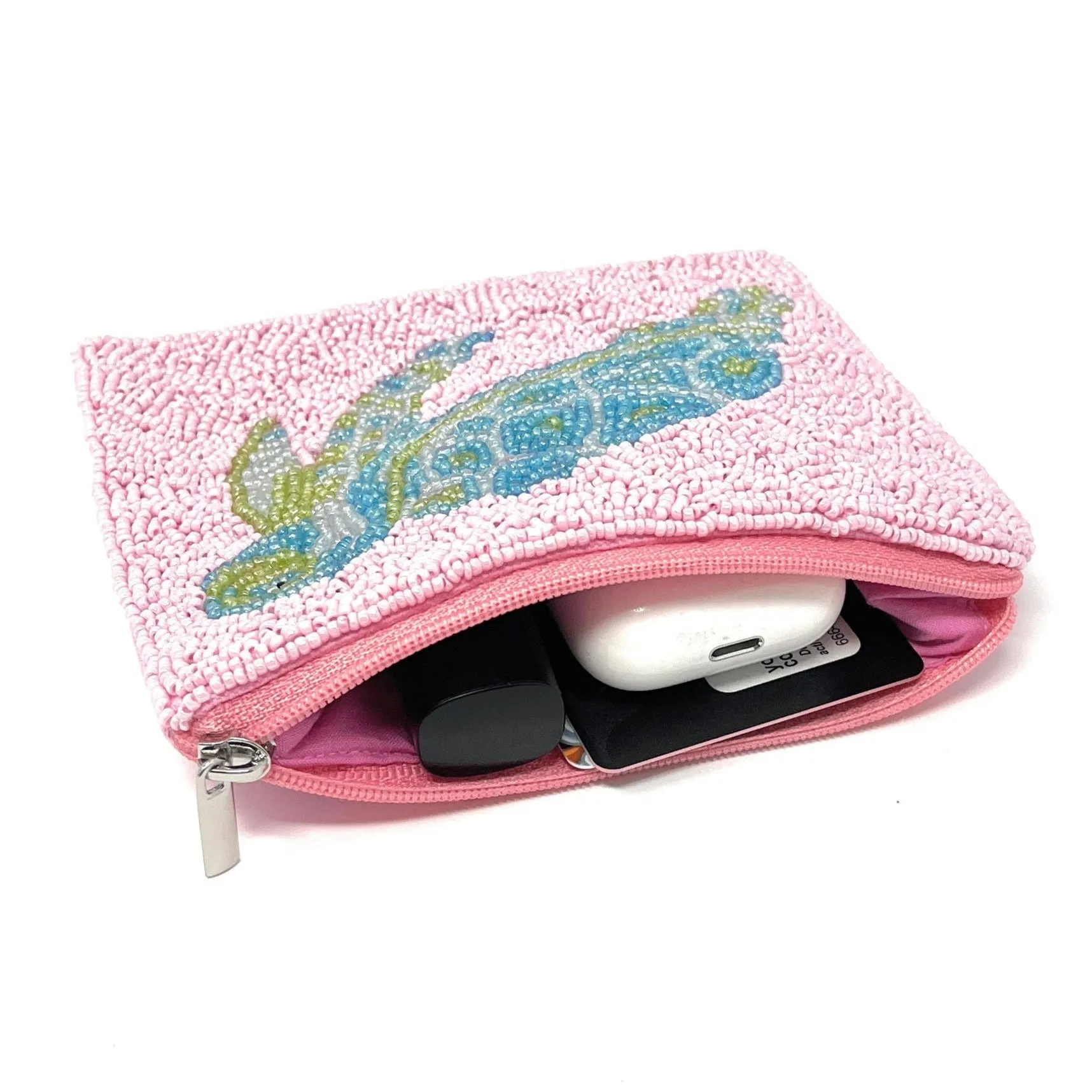 Sea Turtle Beaded Coin Purse