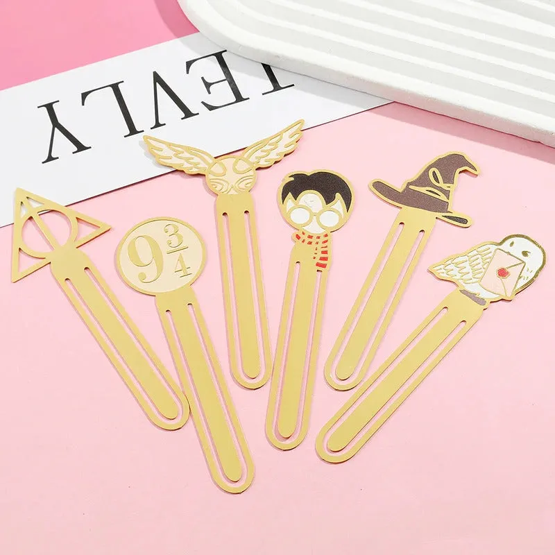 Simple Harres Potter Bookmark Holder College Series Sorting Hat Envelope Metal Bookmark Classic Design Exquisite