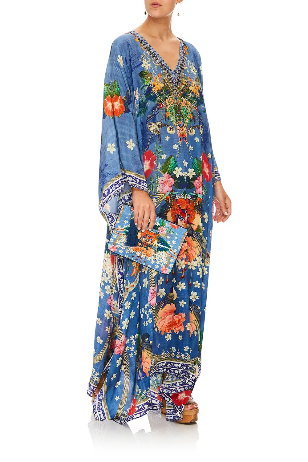 SMALL CANVAS CLUTCH FARAWAY FLORALS