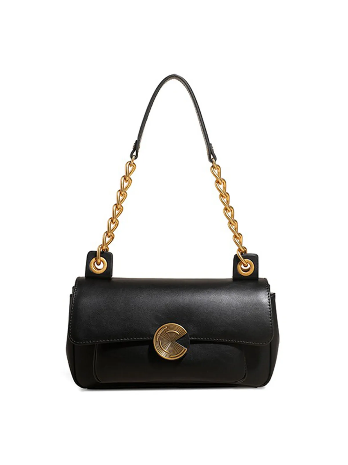 Smting | Medium Flap Bag with Vinyl Record Inspired Snap