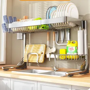 Stainless Steel Sink Dish Storage Countertop Organizer