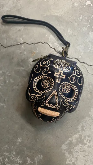 Sugar Skull Coin Wristlet #527