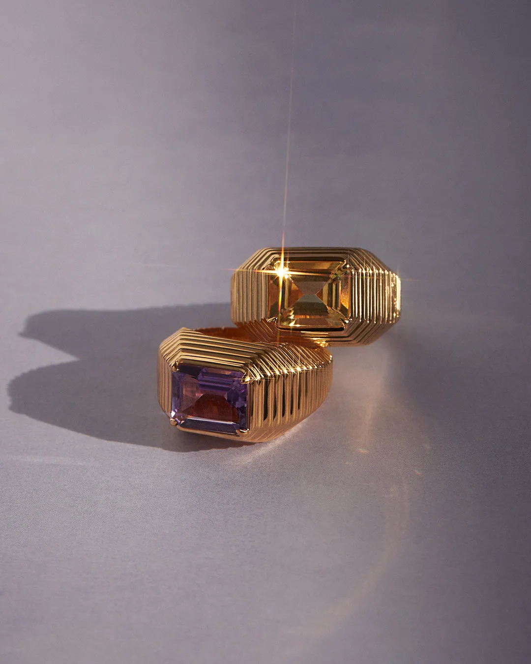 The Caroline Step-Cut Ring- Amethyst