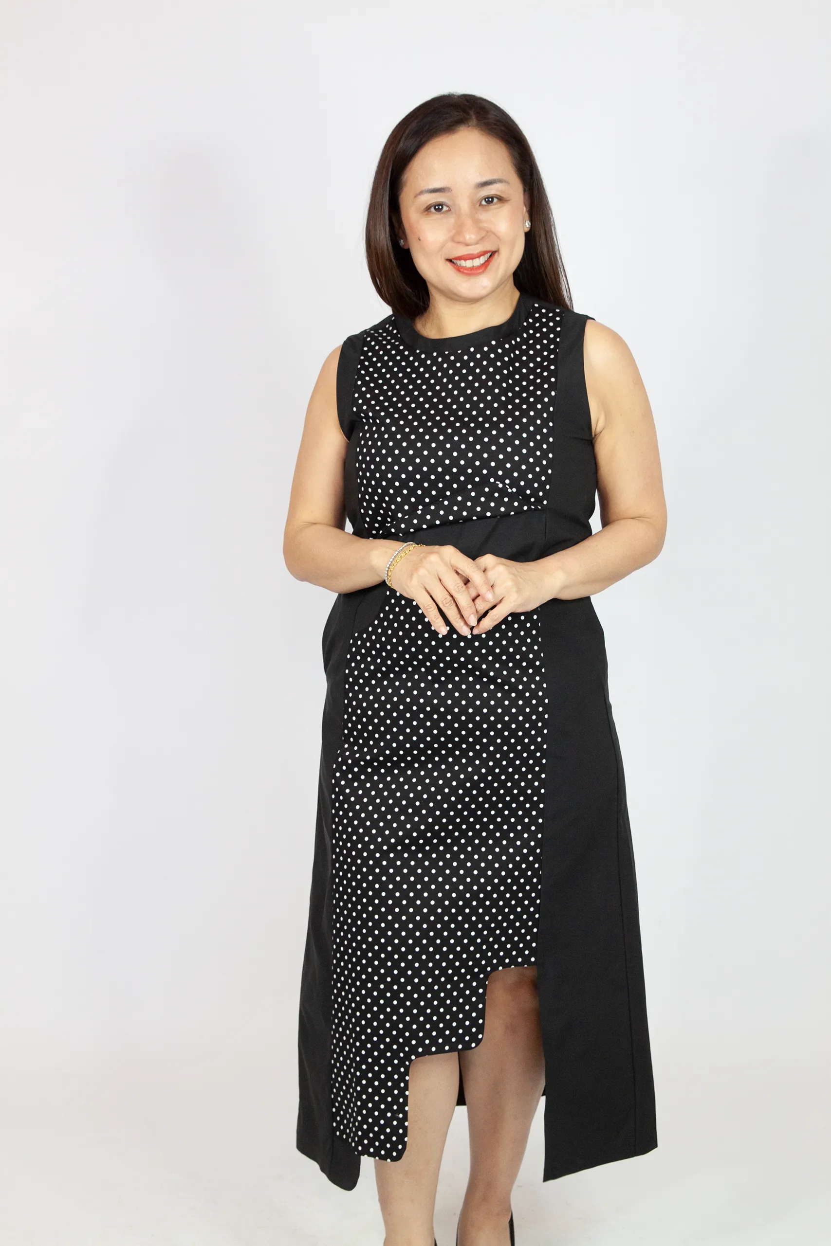 Two Tone Polka Dot Dress