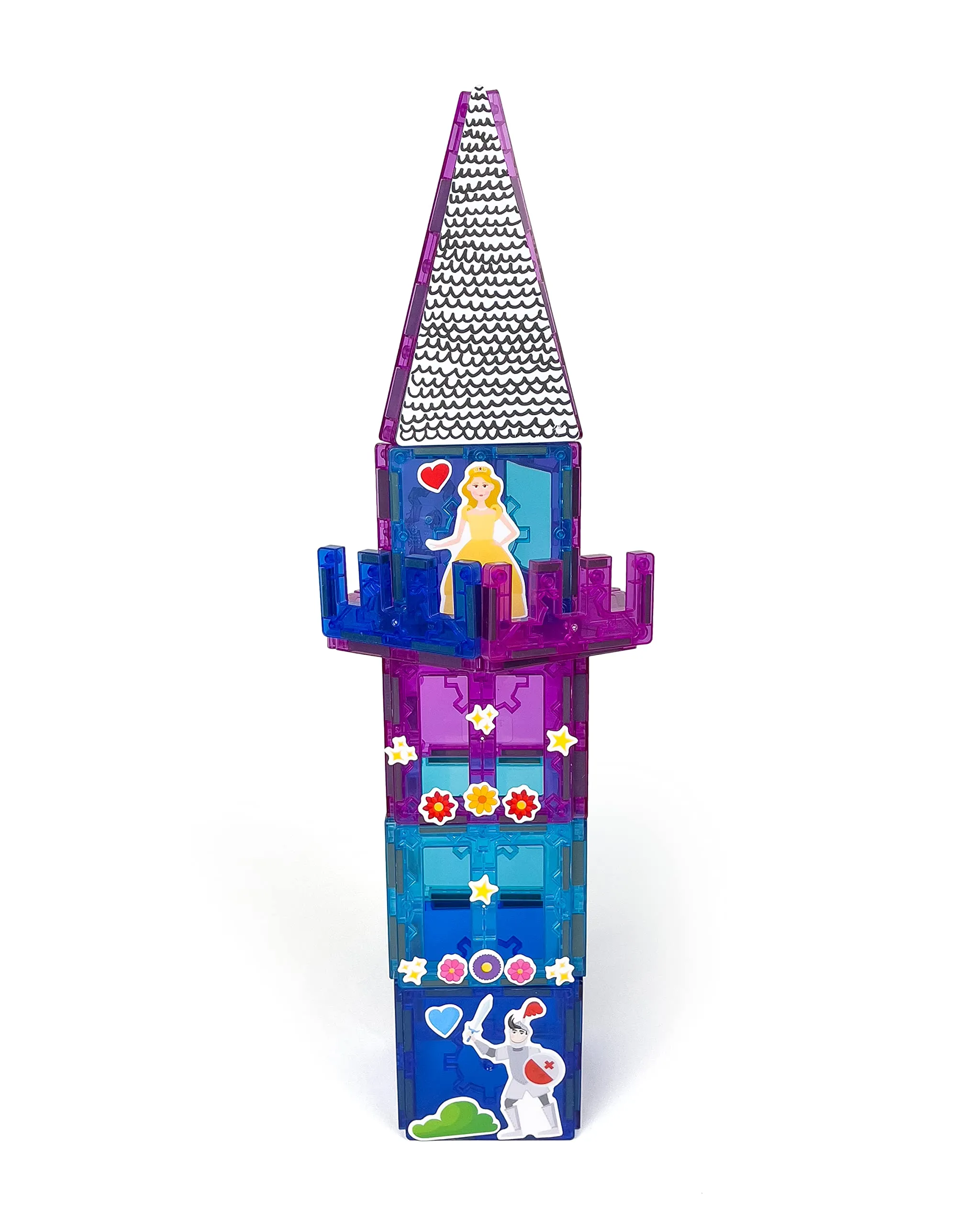 Tytan Tiles Princess Castle 60-Piece Magnetic Tiles Building Set, Adorable Kids’ STEM Toy, Creative Play, Shape & Pattern Recognition, Fine Motor Skills, Includes Storage Bag, Ages 3 and Up