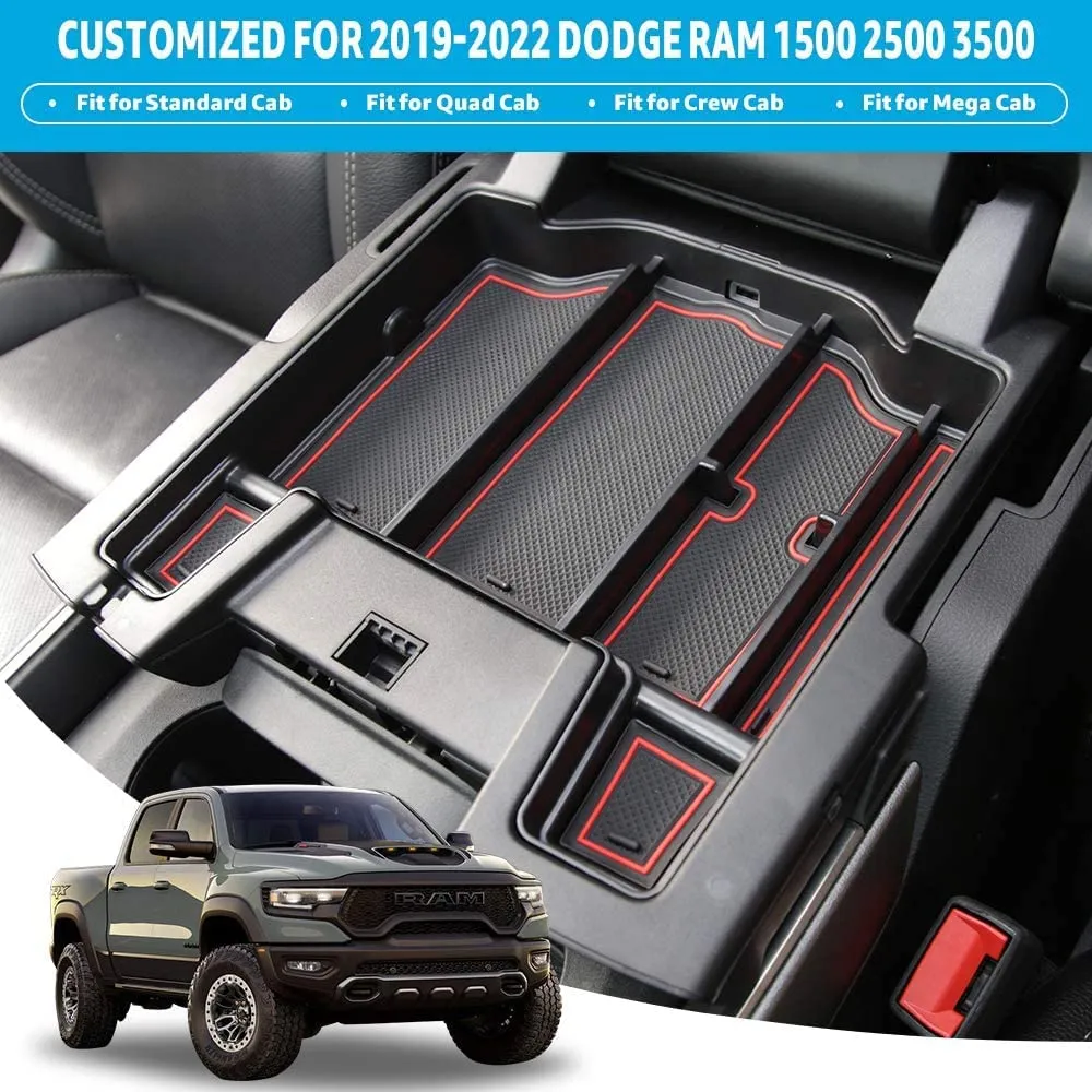 Upgraded Center Console Organizer Tray for 2019-2023 Dodge RAM 1500 2500 3500