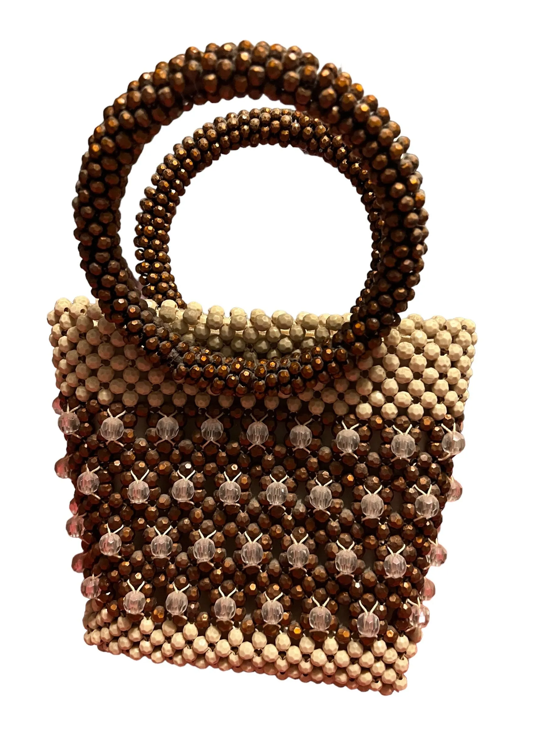 Vintage 60’s bead handle purse bag