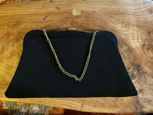 Vintage black & gold 60’s purse