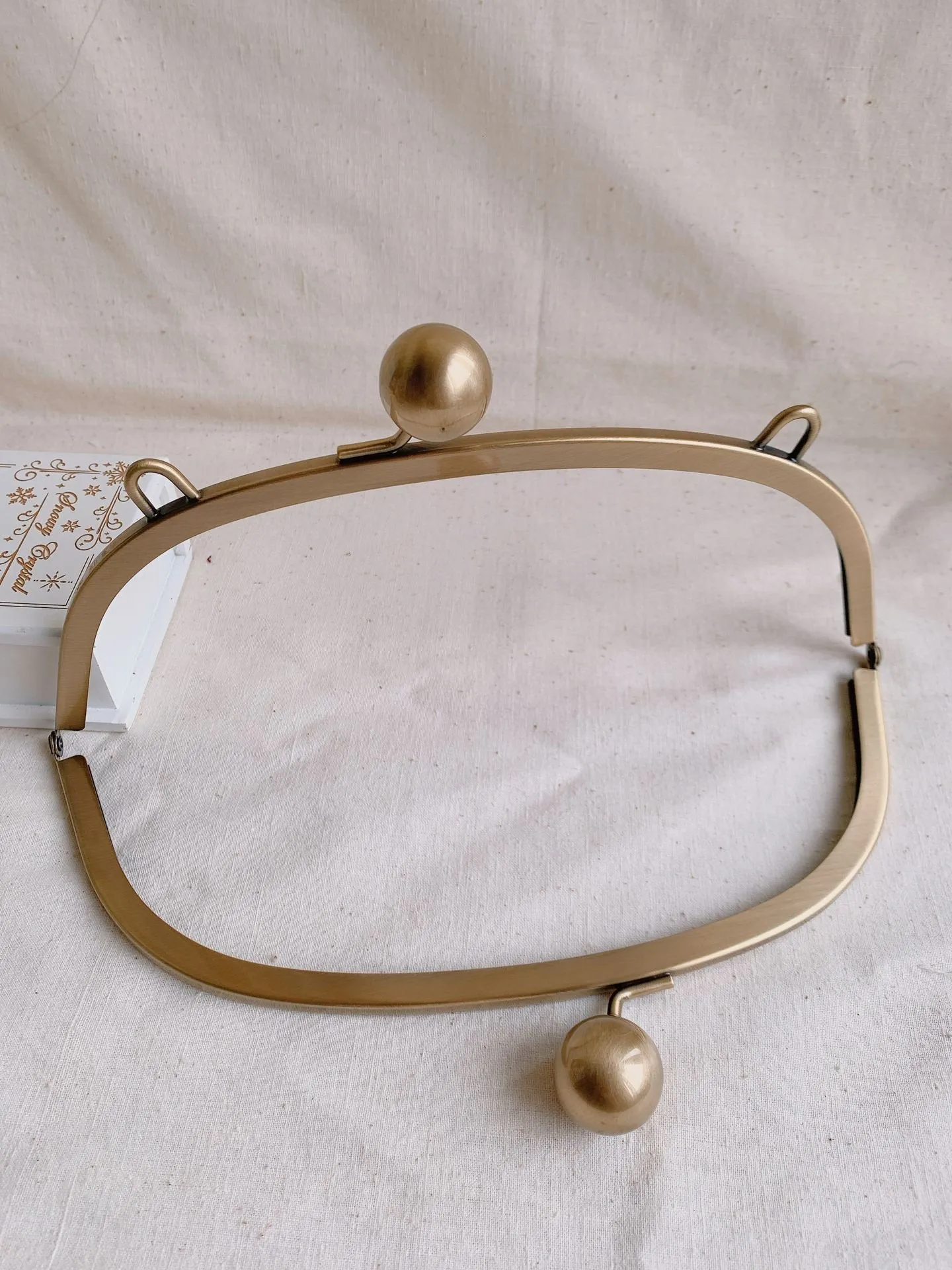 Vintage Bronze Purse Frame Glue In Style Half Round 26cm x 10cm