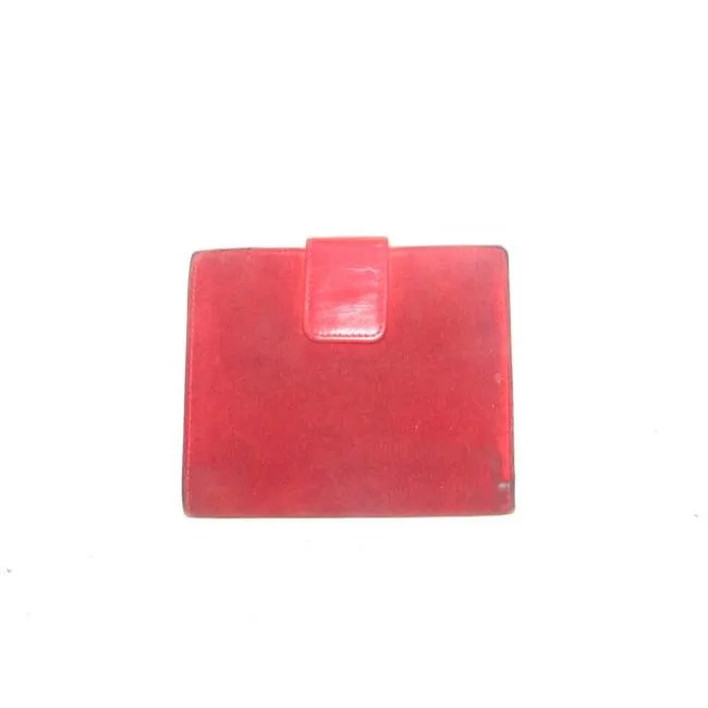 Vintage Gucci Red Suede & Leather Wallet With Gold Horse-bit