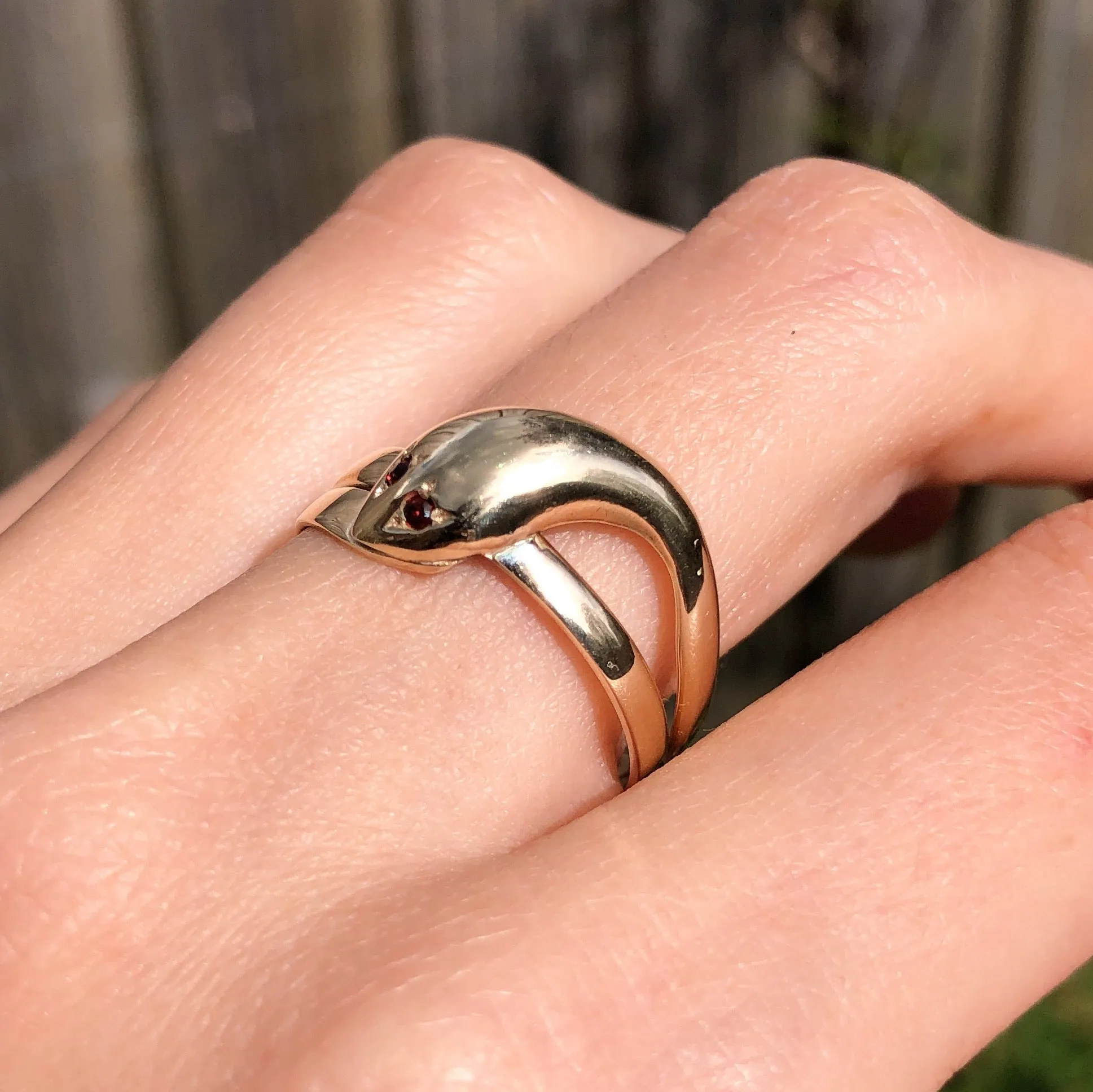 Vintage Mid Century 9ct Gold Snake Ring
