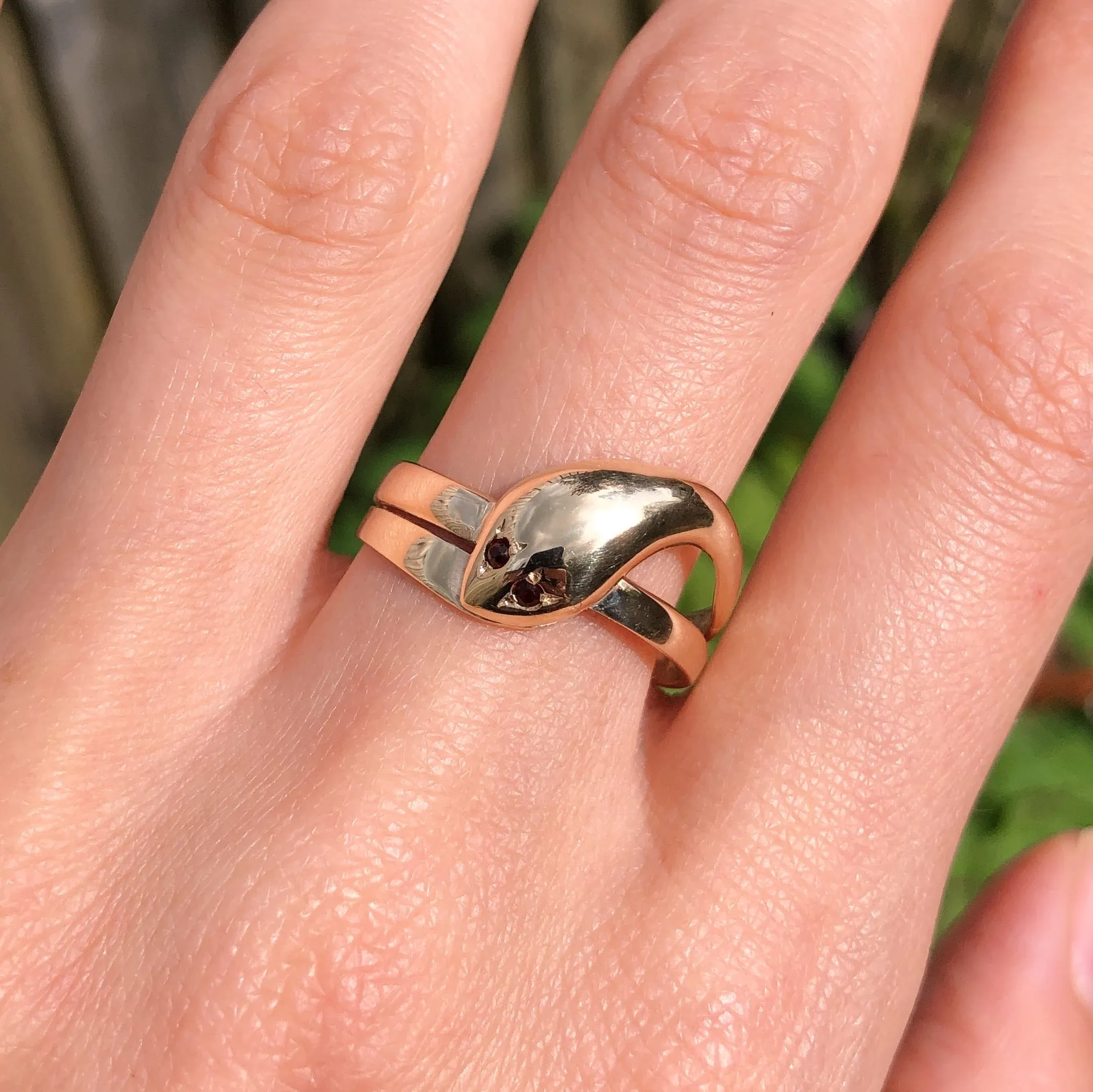 Vintage Mid Century 9ct Gold Snake Ring