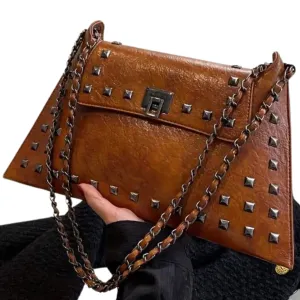 Vintage Rivet Faux Leather Chain Purse at Bling & Bloom's Boutique