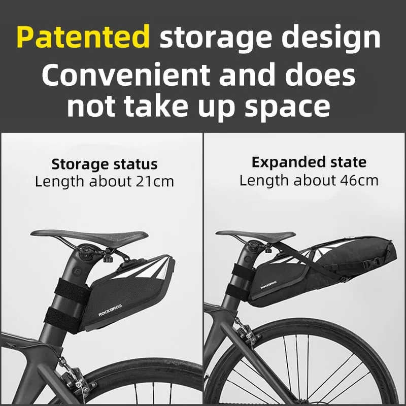 Waterproof Bicycle Bag 8L Large Capacity Bicycle Saddle Bag Cycling Foldable Rear Bag MTB Road Trunk