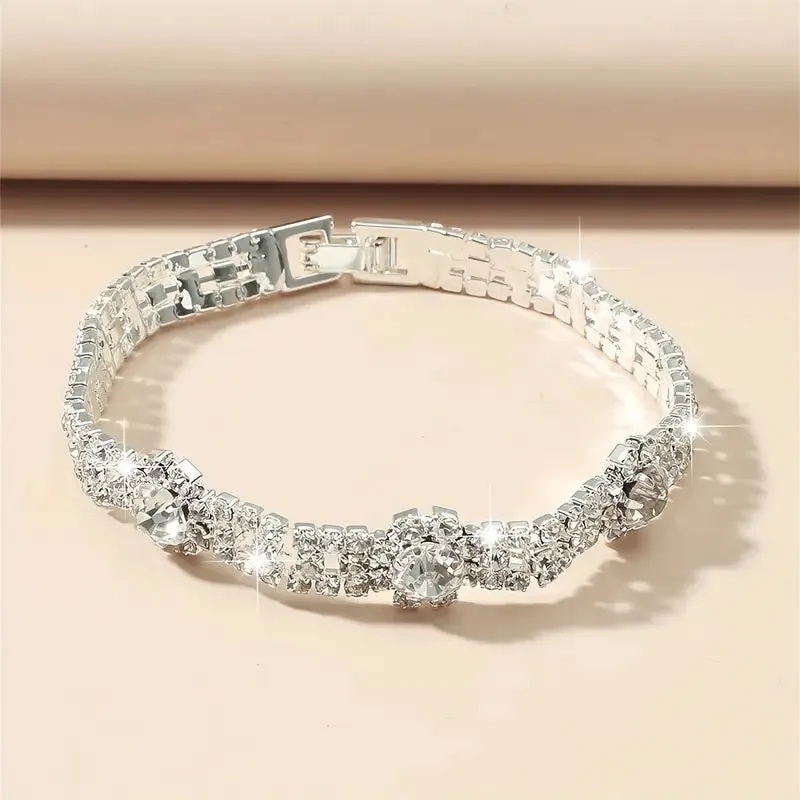 White Rhinestone Tennis Bracelet
