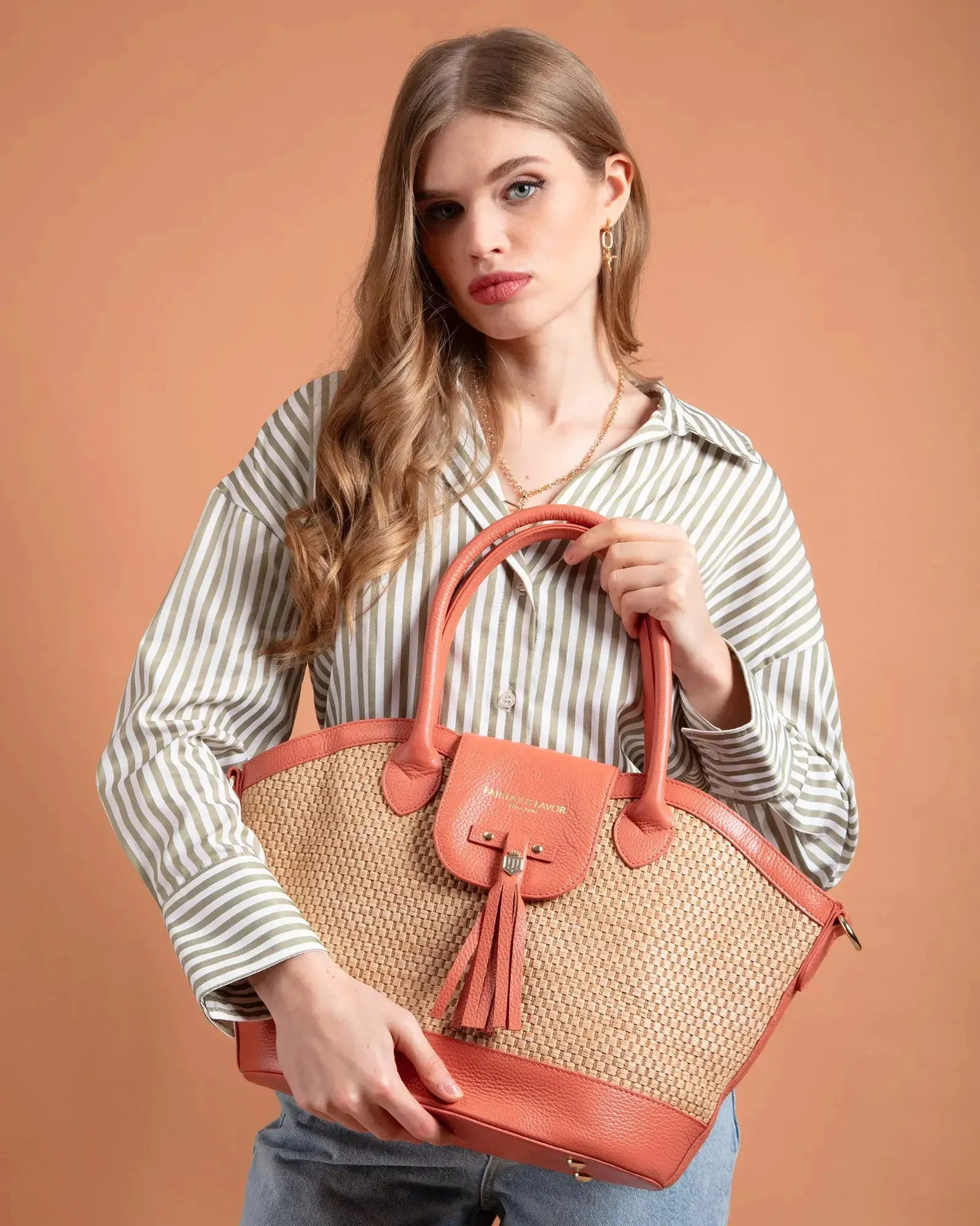Windsor Basket Bag - Melon Leather