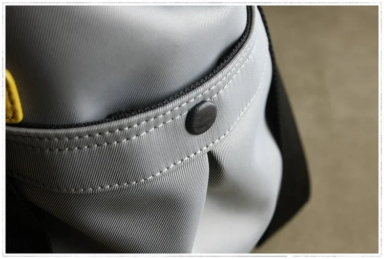 Womens Gray Nylon Shoulder Handbag Purse Unique Nylon Gem Shoulder Purse for Ladies