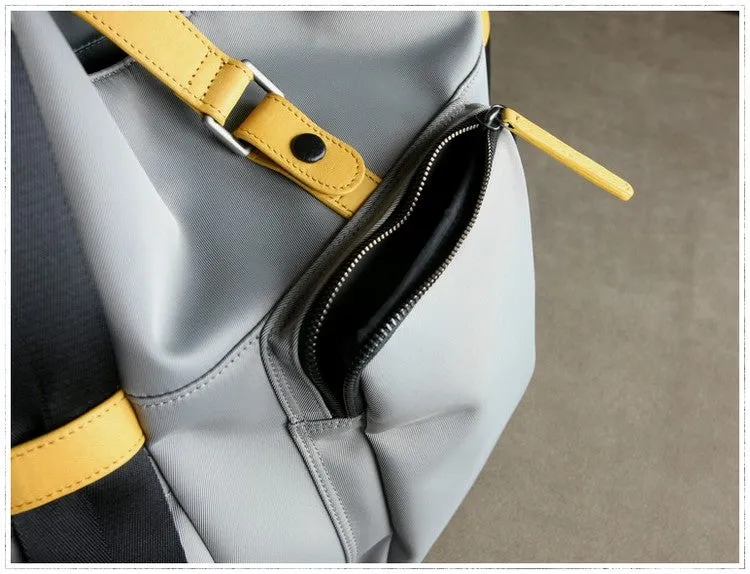 Womens Gray Nylon Shoulder Handbag Purse Unique Nylon Gem Shoulder Purse for Ladies