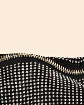 Women'S Rhinestone Studded Hobo Bag in Black | Black