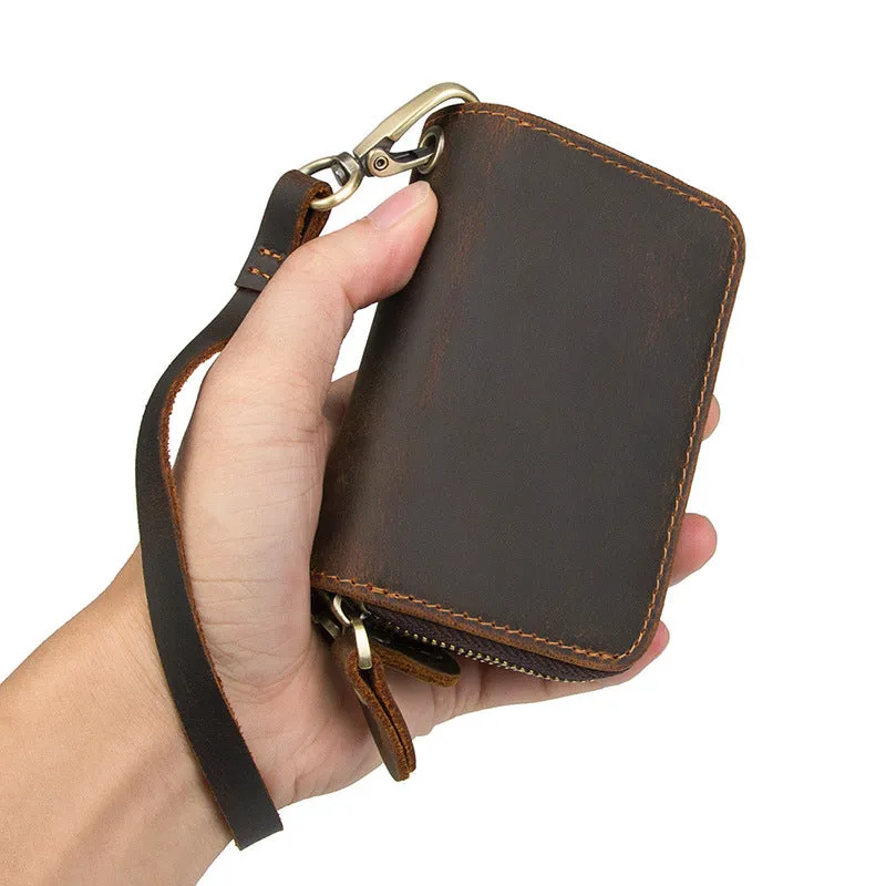 YAAGLE Unisex Crazy Horse Leather Mini Wallet YG8185