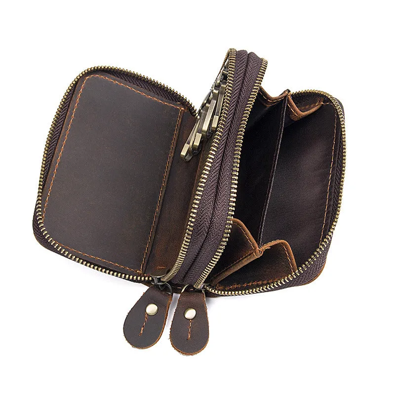 YAAGLE Unisex Crazy Horse Leather Mini Wallet YG8185