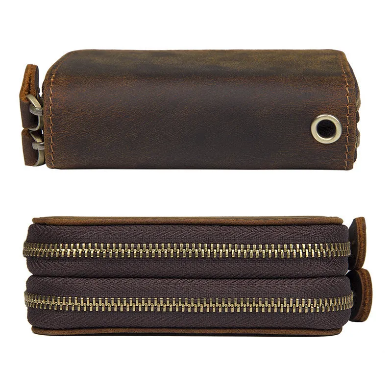YAAGLE Unisex Crazy Horse Leather Mini Wallet YG8185
